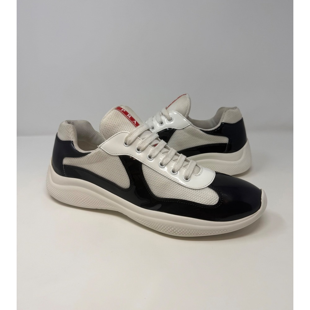 Prada Americas Cup Sneaker White/Black Size 11.5 US 10.5 UK
